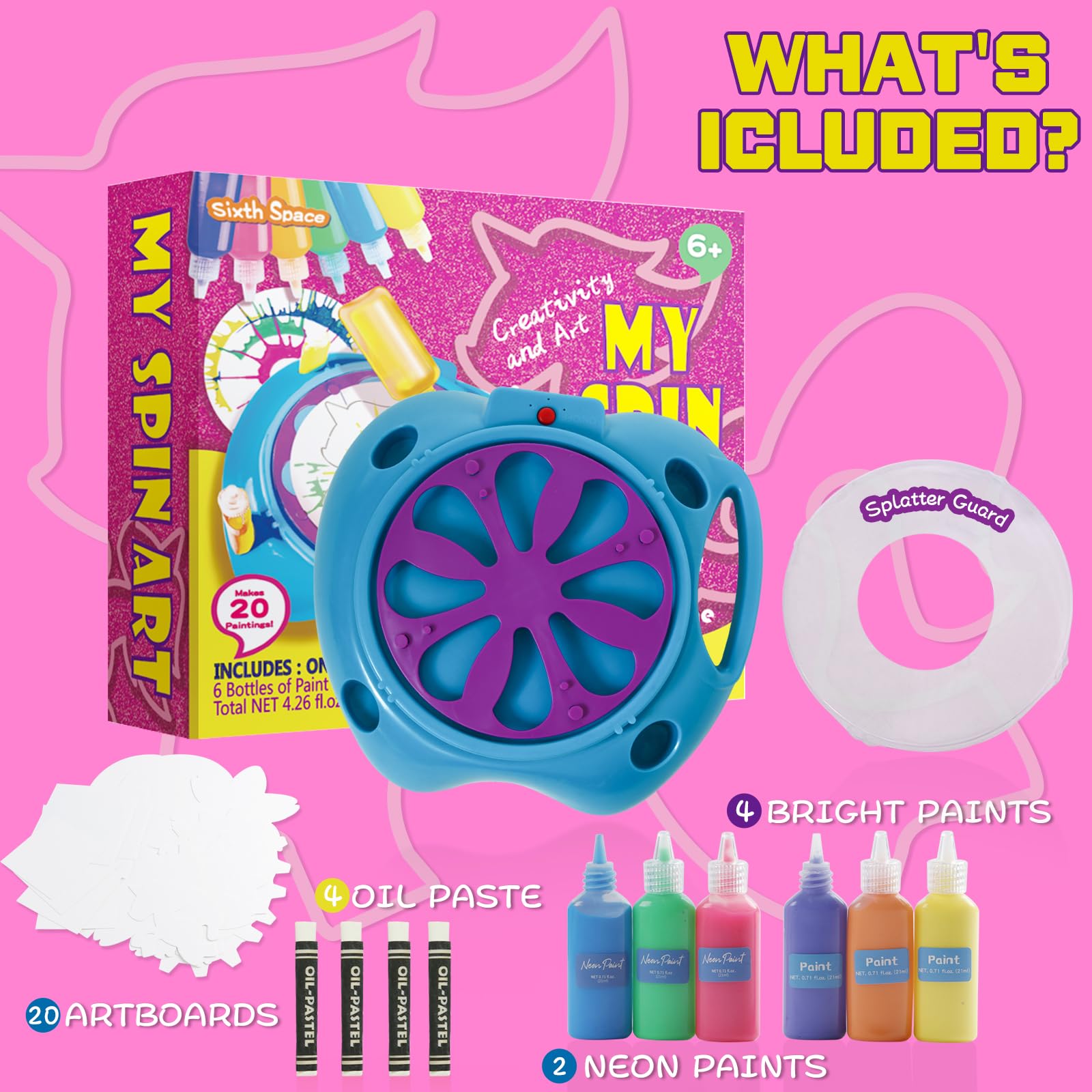 Sixth Space Spin Art Machine speed dial enables adjustable control for art styles
