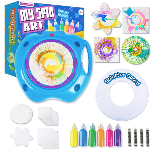 Sixth Space Spin Art Machine top view for easy setup and kid-friendly creativity.