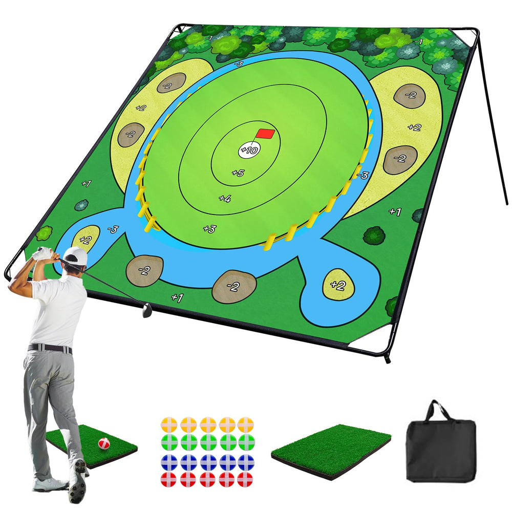 SJEhome golf chipping game setup for easy at-home practice and quick training.