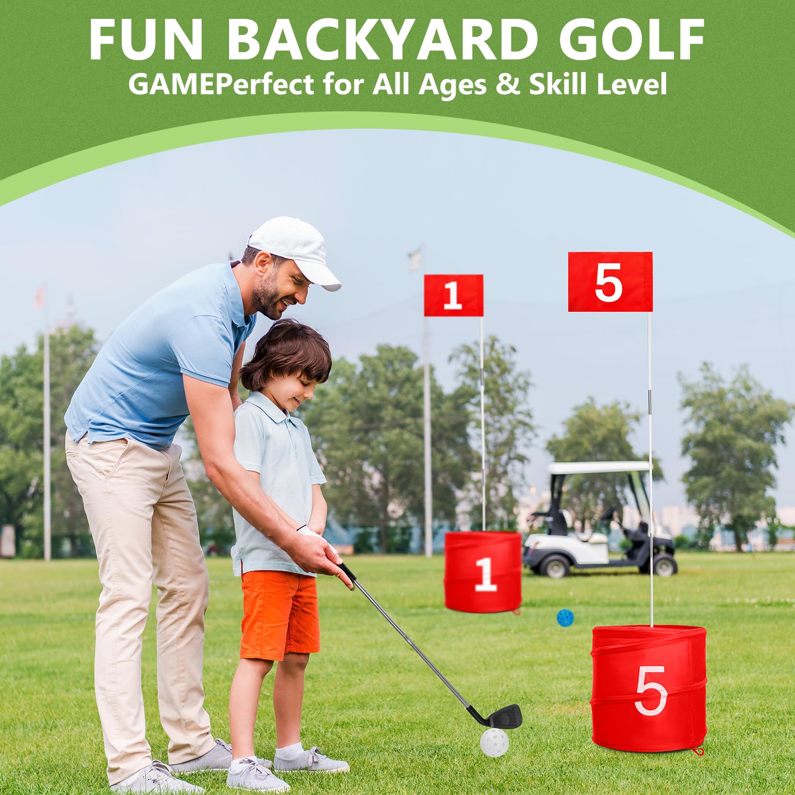 SJEhome portable golf holes with carry bag for easy transport