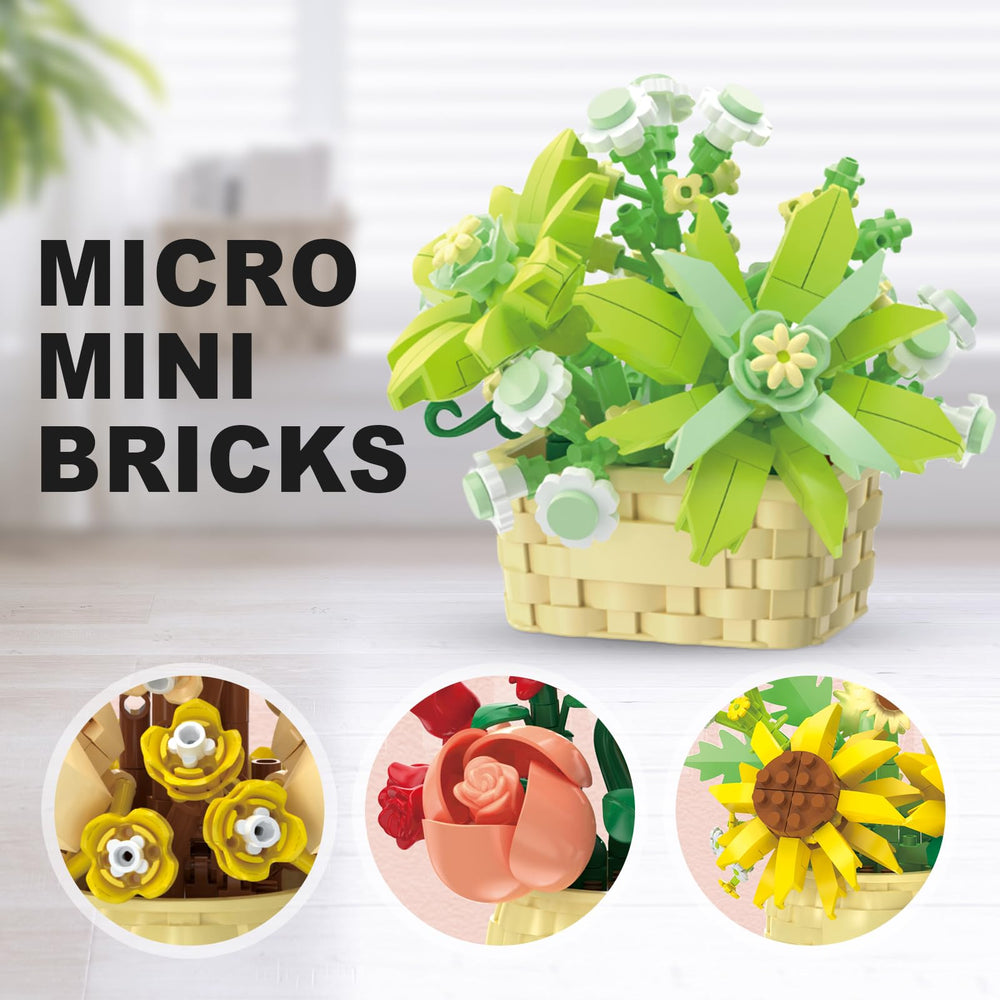 SJIADA flower blocks lily: delicate brick bloom for display
