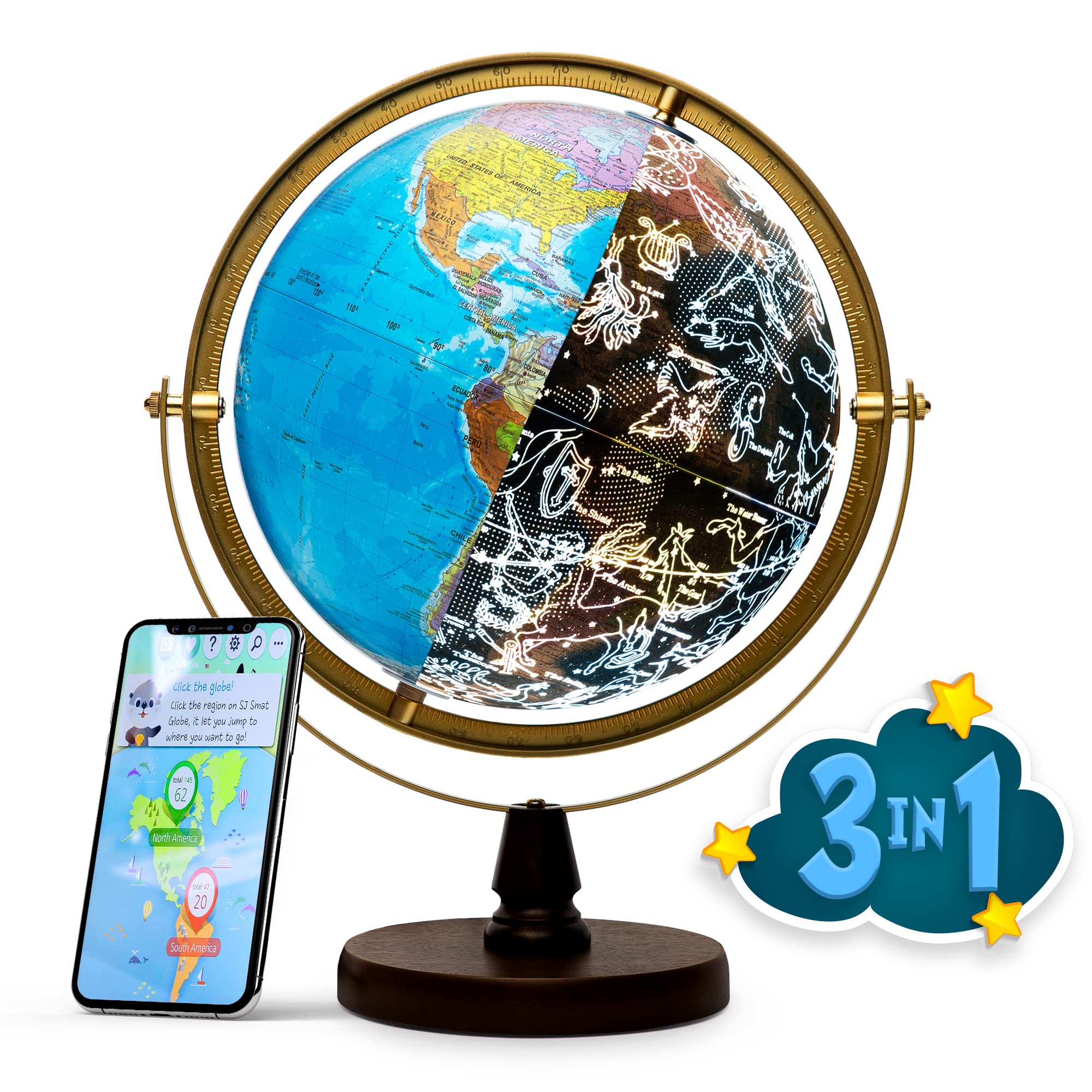 SJSMARTGLOBE 10inch interactive globe for hands-on geography learning.