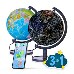 SJSMARTGLOBE interactive globe on sturdy stand for hands-on geography exploration