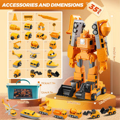 SJYN giant robot assembly with multiple vehicles merging into one