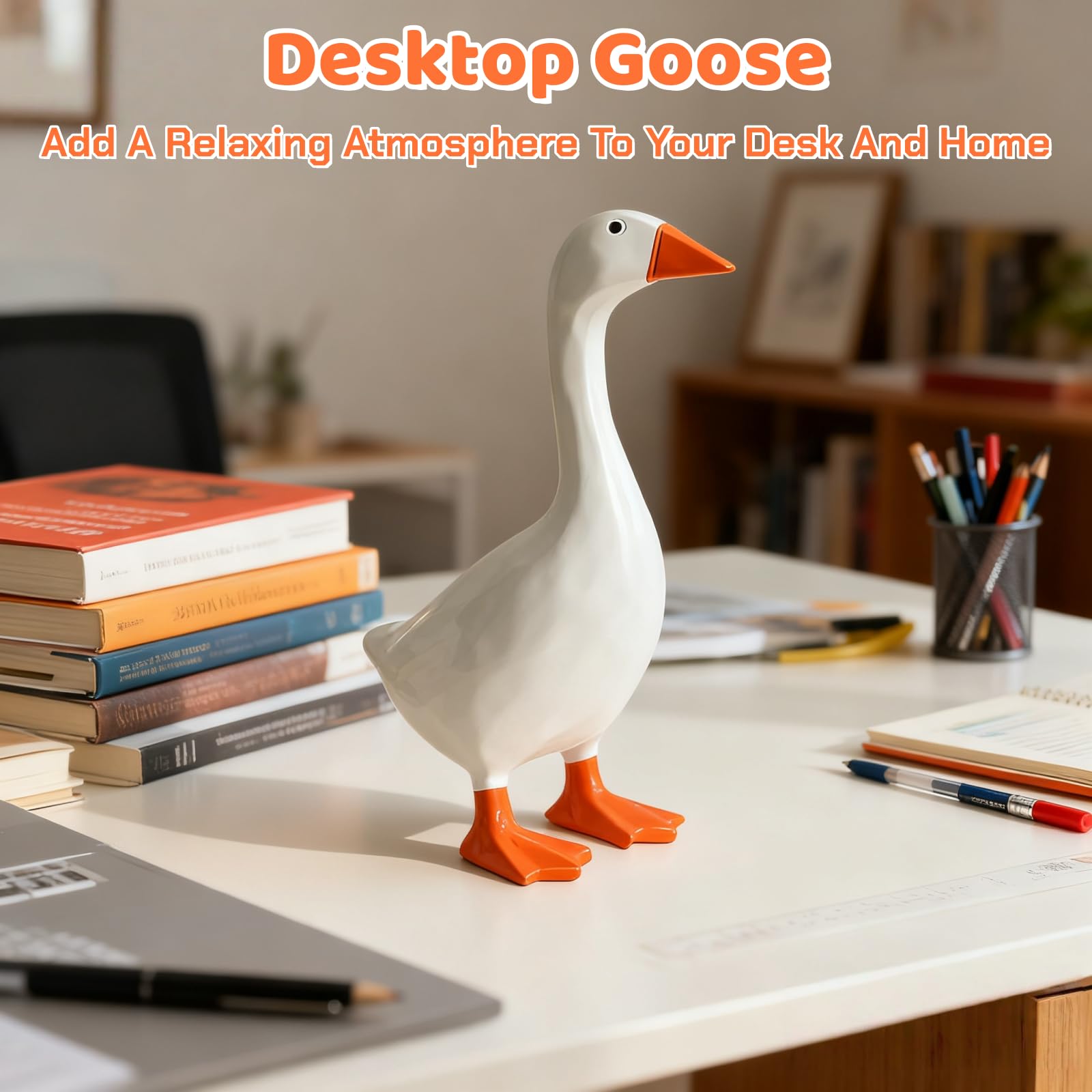 SJzdzsw desktop goose figurine appeals to collectors and desk lovers