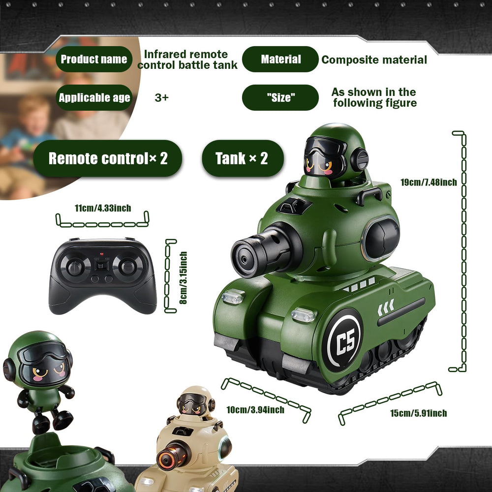 SKEKECIE RC Battle Tank 2.4GHz remote enables smooth multiplayer.