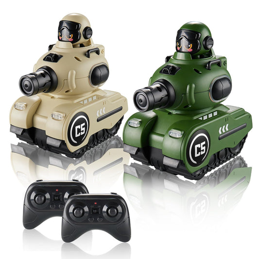 SKEKECIE RC Battle Tank front view for two-player infrared battles.
