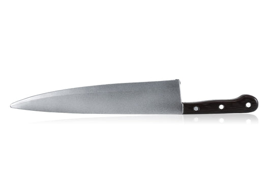Skeleteen knife prop showing wood-like handle for authentic effects