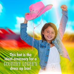 Skeleteen pink hat close-up with sequins highlights vibrant styling for play.