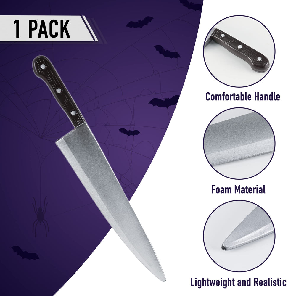 Skeleteen realistic knife prop enhances haunted house setups