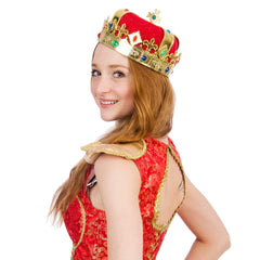 Skeleteen Regal Gold King Crown side profile, showing comfortable sponge edge for secure wear.