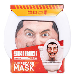 Skibidi Toilet Jumpscare Mask front view for cosplay and prank scenes
