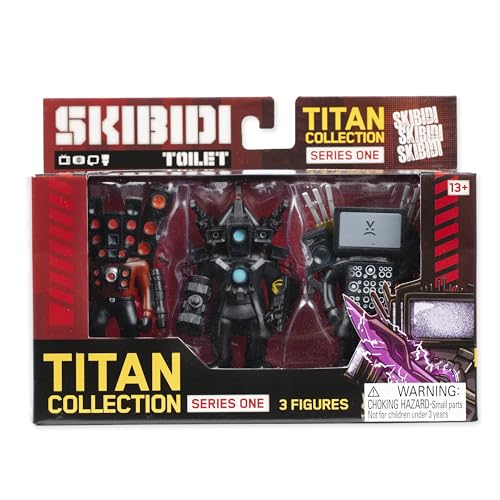 Skibidi Toilet Titan 3 Pack closeup reveals exclusive detailing for collectors.