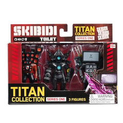 Skibidi Toilet Titan 3 Pack closeup reveals exclusive detailing for collectors.