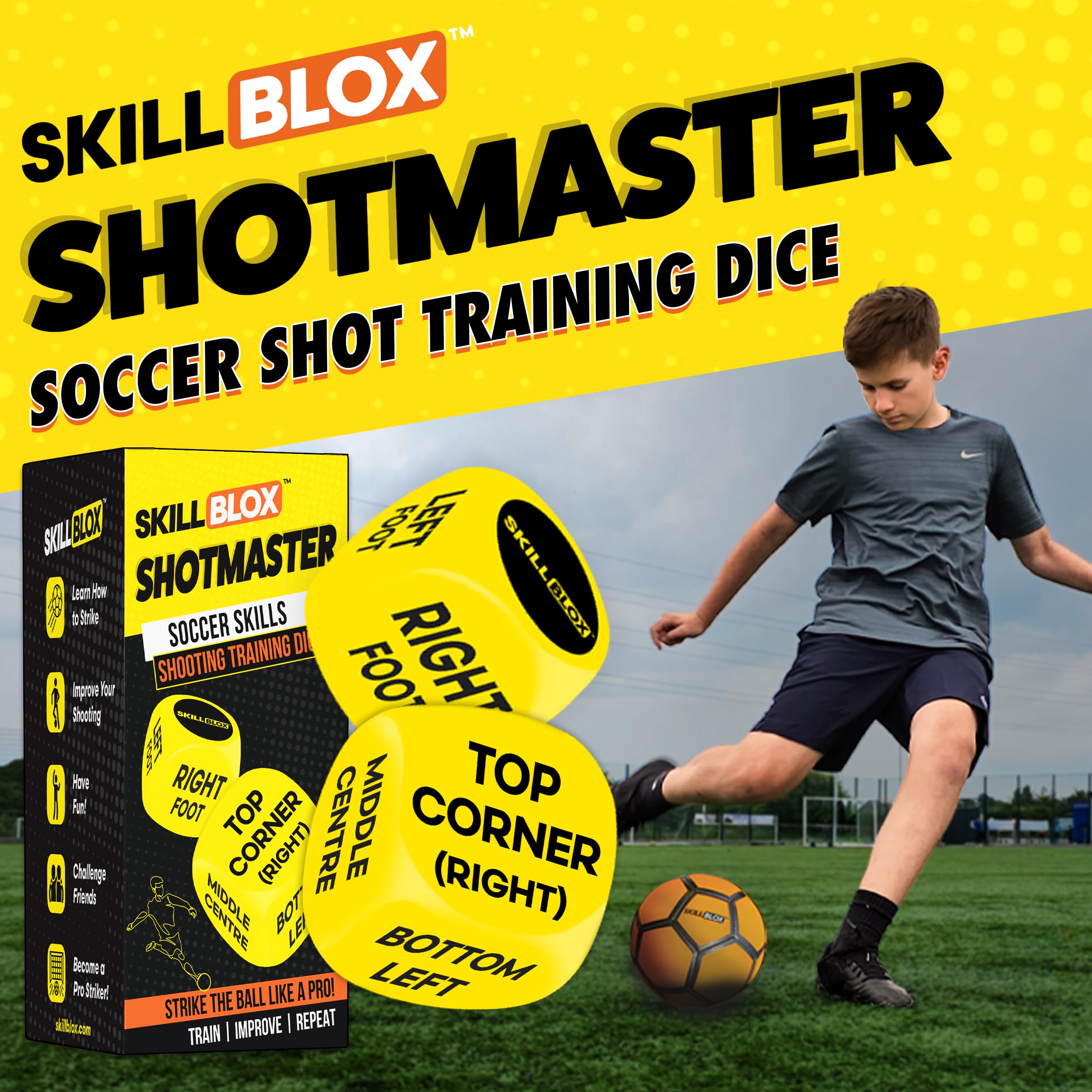 SKILL BLOX ShotMaster dice rolling mid-game for varied shooting challenges