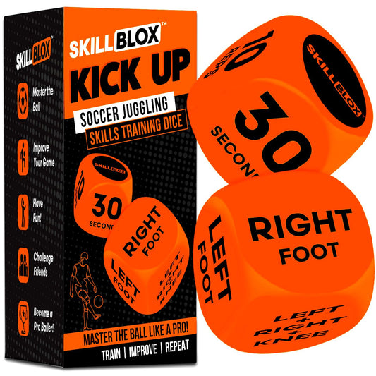 Skill Blox Kick Up Dice pack two for quick on-the-go soccer practice.