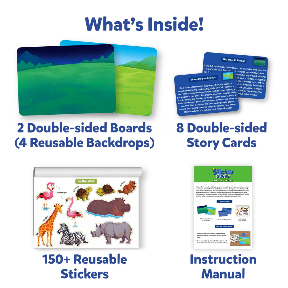 Two double-sided boards offer versatile backdrops for evolving storytelling.