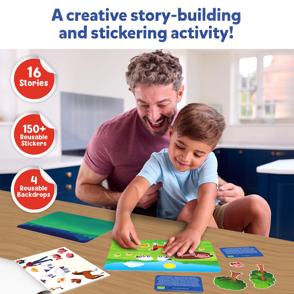 Skillmatics sticker book keeps reusable stickers organized for mess-free fun.