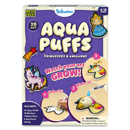 Skillmatics Aqua Puffs unicorn puff ready for colorful, mess-free decor.
