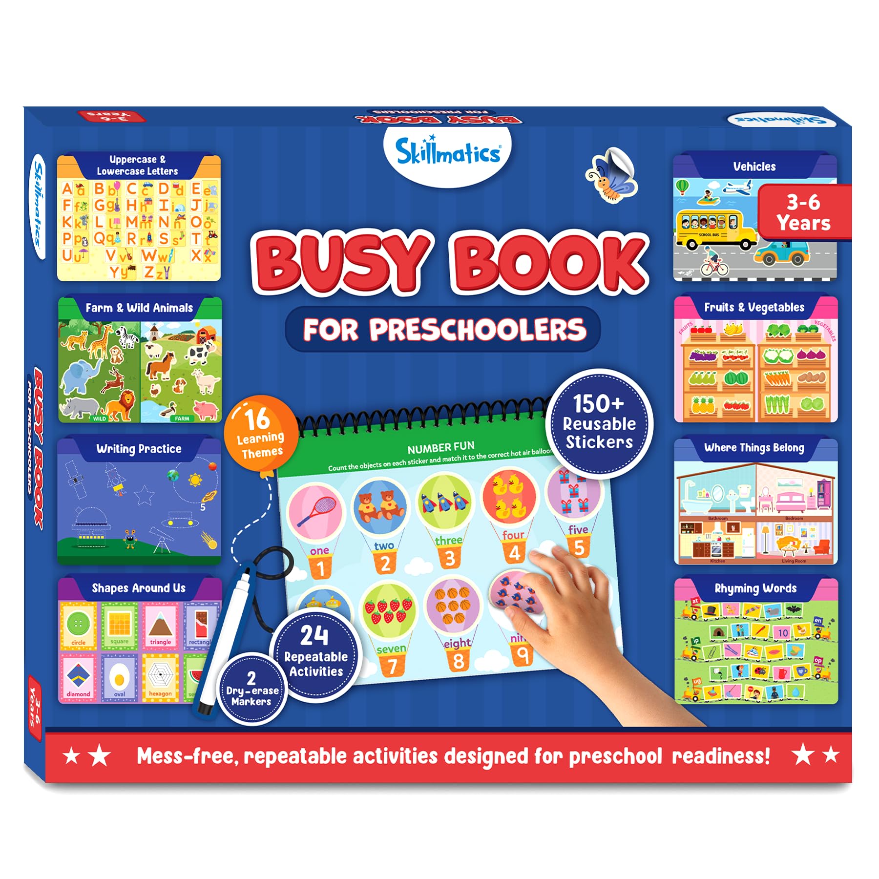 Skillmatics busy-book on-the-go design supports quiet time in cars or restaurants