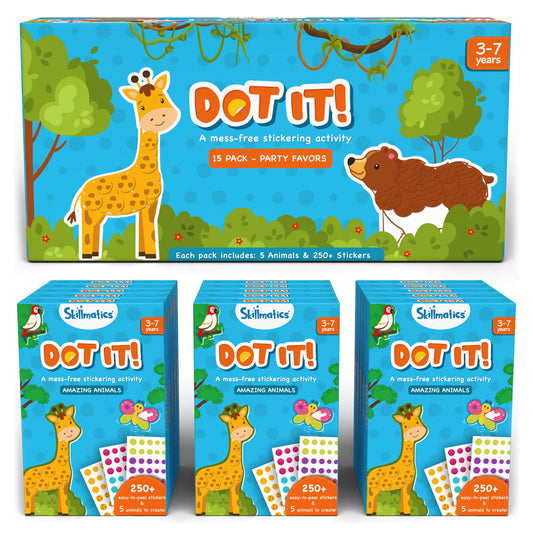Skillmatics Dot It animal stickers for mess-free crafting and imaginative play.