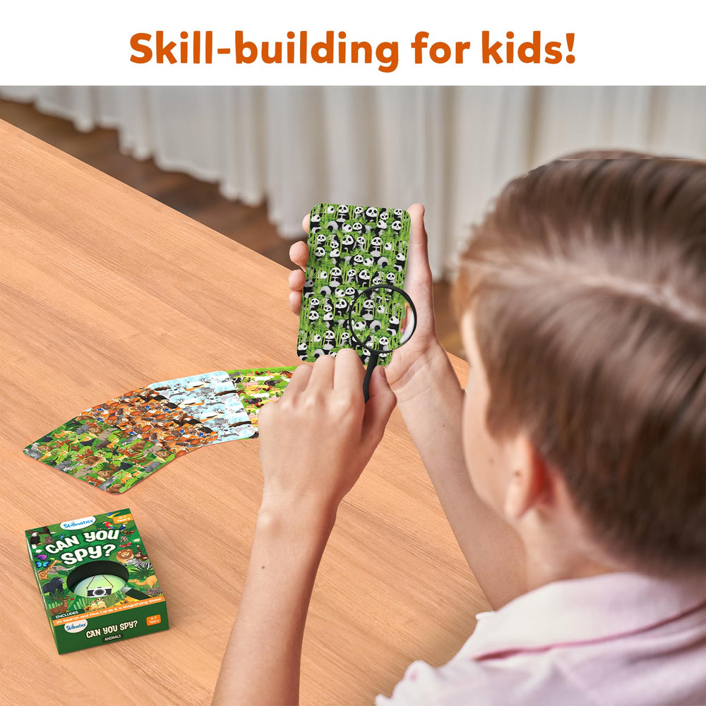 Colorful Skillmatics animal cards teaching habitats and curious facts through play.