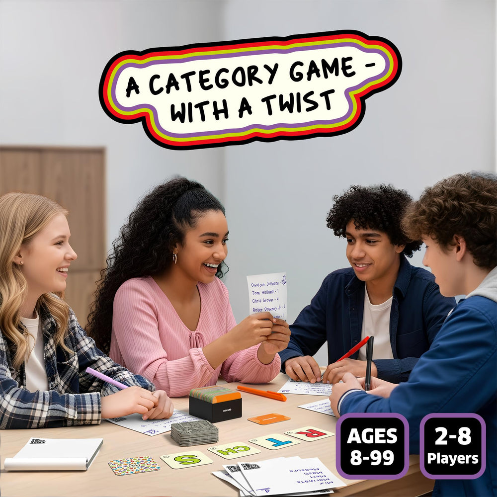 Skillmatics First to 5 200 category cards on the table boost fast-paced word ideas.