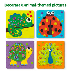 Instruction manual helps guide kids through simple sticker projects