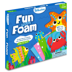 Skillmatics Foam Sticker Art package contents showing stickers and boards