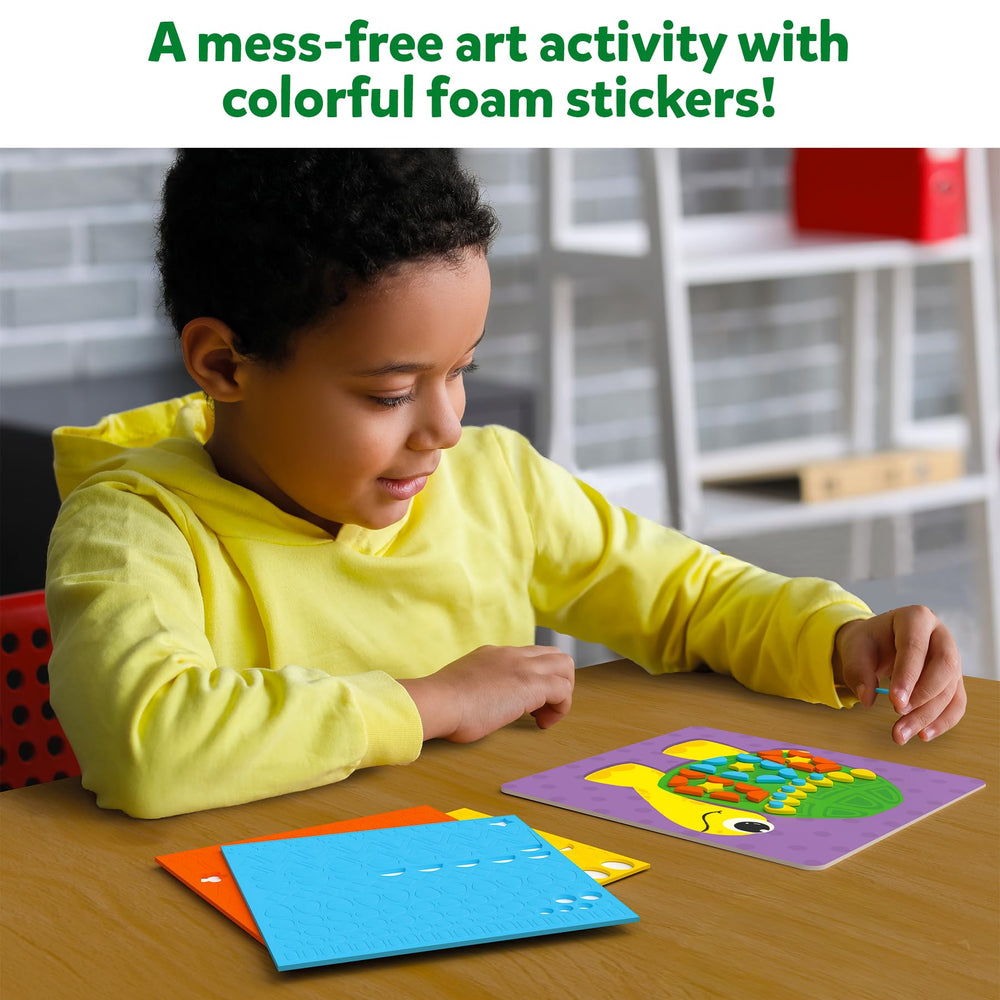 Six picture boards ready for mess-free decorating with vibrant foam pieces
