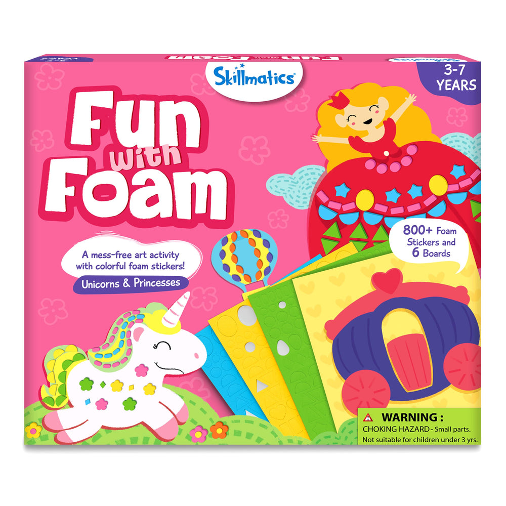 Skillmatics Foam Sticker Art: unicorns and princesses board for mess-free creative play.