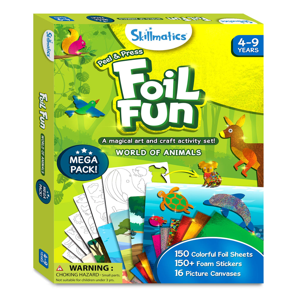 Skillmatics Foil Fun Animals Giraffe image with colorful, engaging foil art.