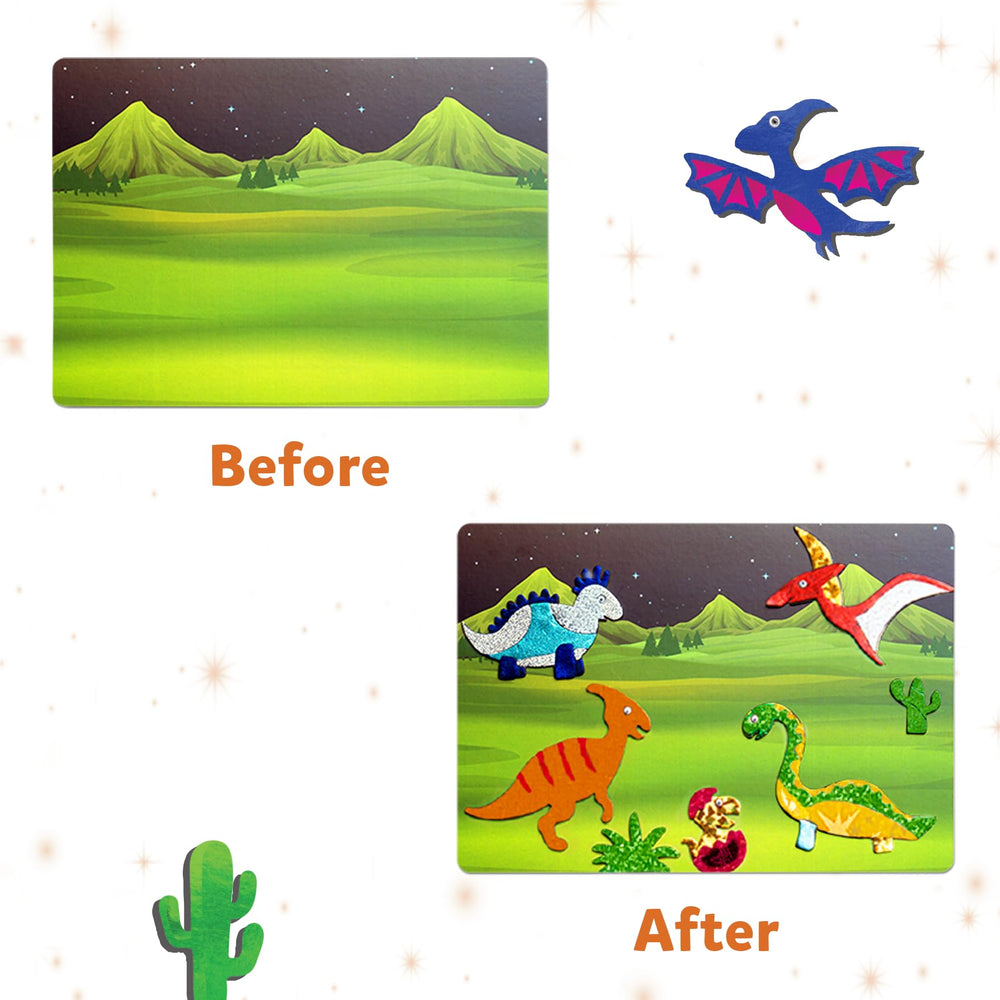 Instruction manual guides easy crafting for Skillmatics Foil Fun Dinosaurs