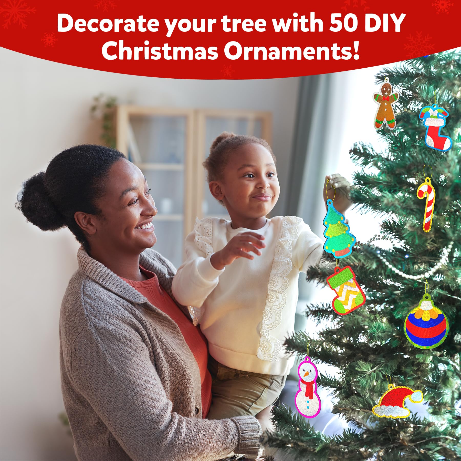 Skillmatics Foil Fun golden strings add shine to handmade decorations.