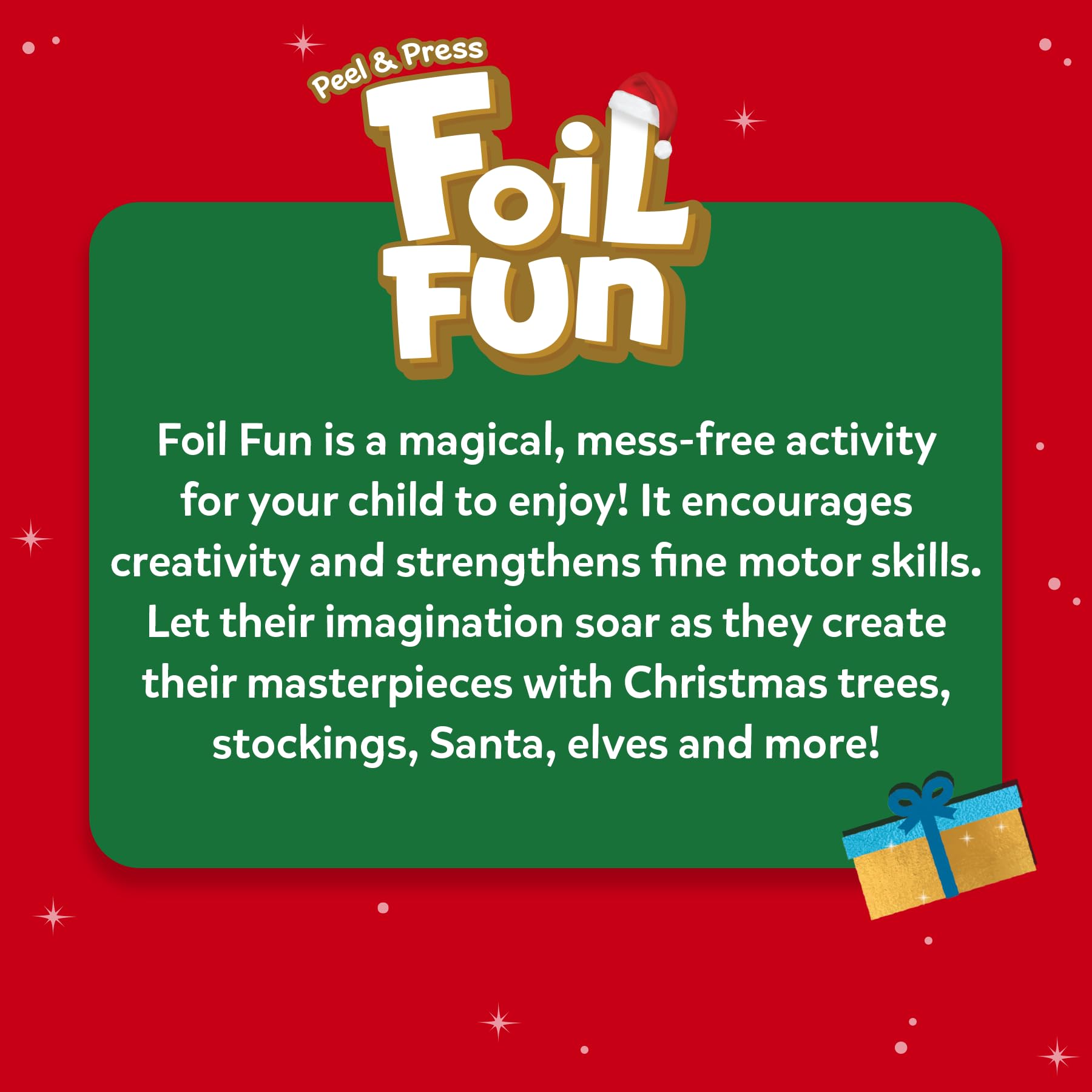 Skillmatics Foil Fun setup demonstrates mess-free art anywhere with portable kit.