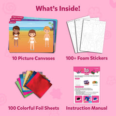 Skillmatics Foil Fun picture canvases invite kids to transform pictures with foil.