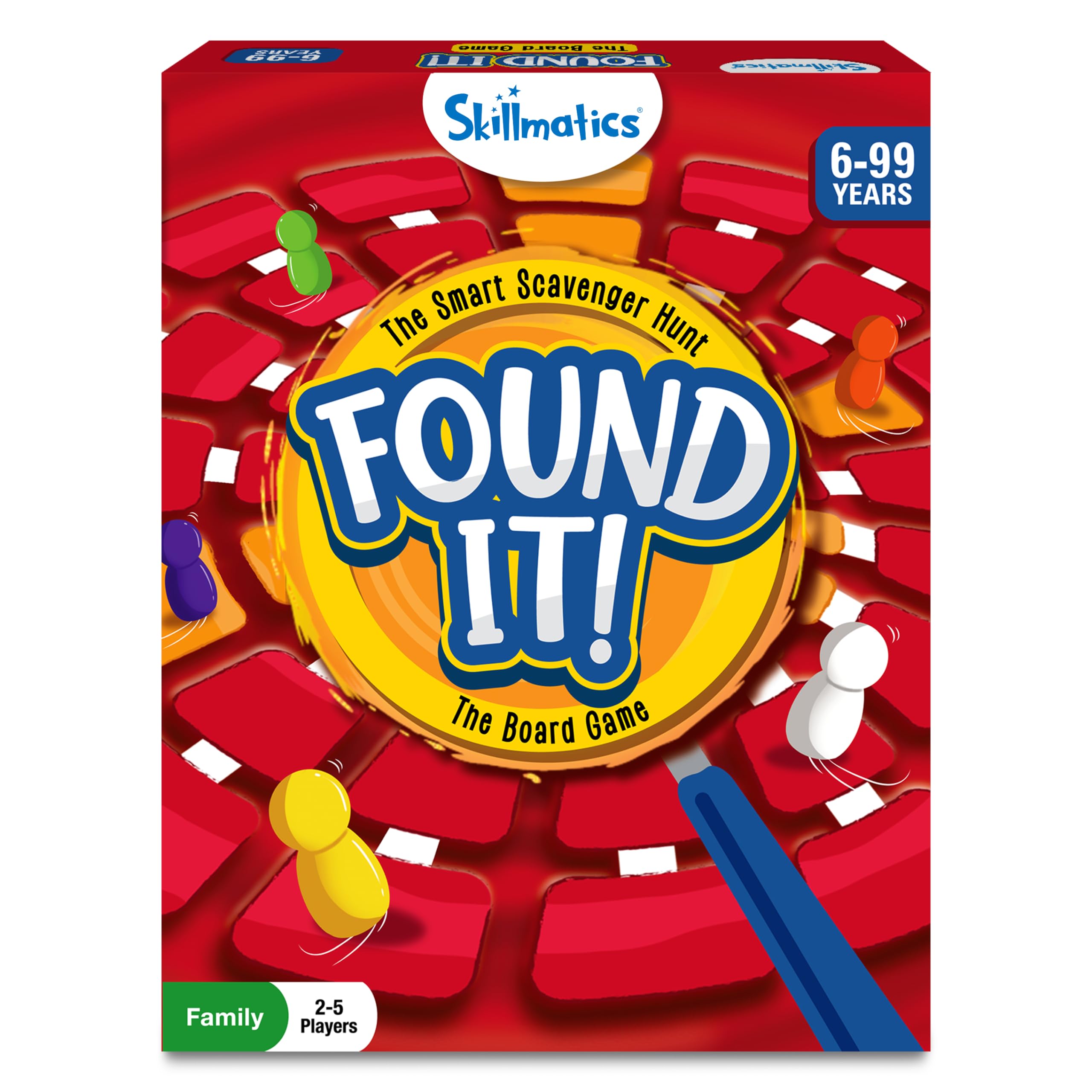 Skillmatics Found It! board center view for lively family scavenger hunts.