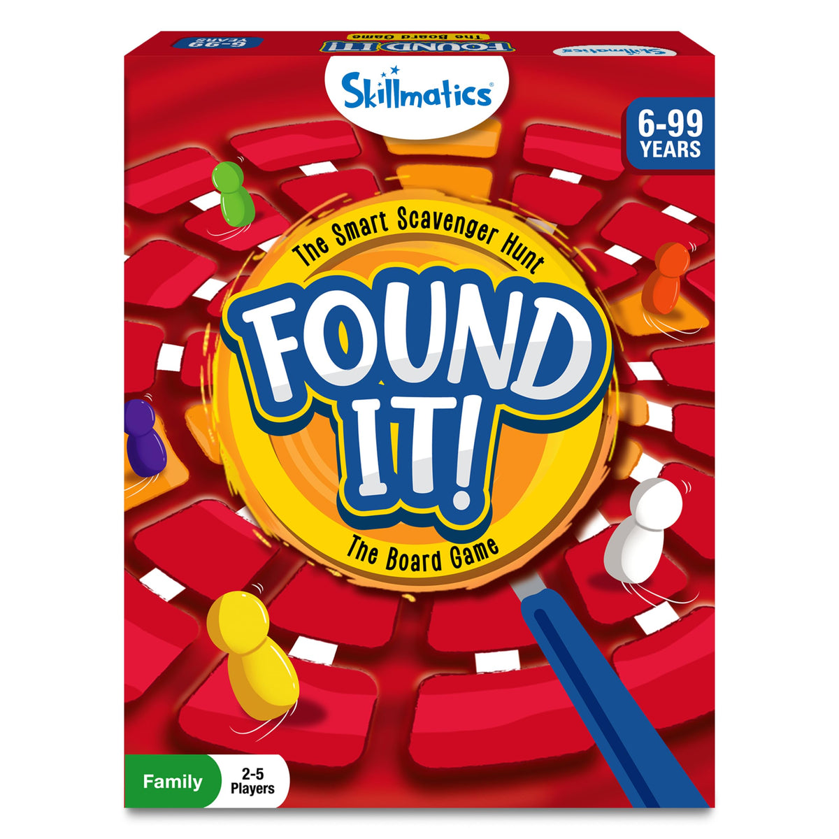 Skillmatics Found It! board center view for lively family scavenger hunts.