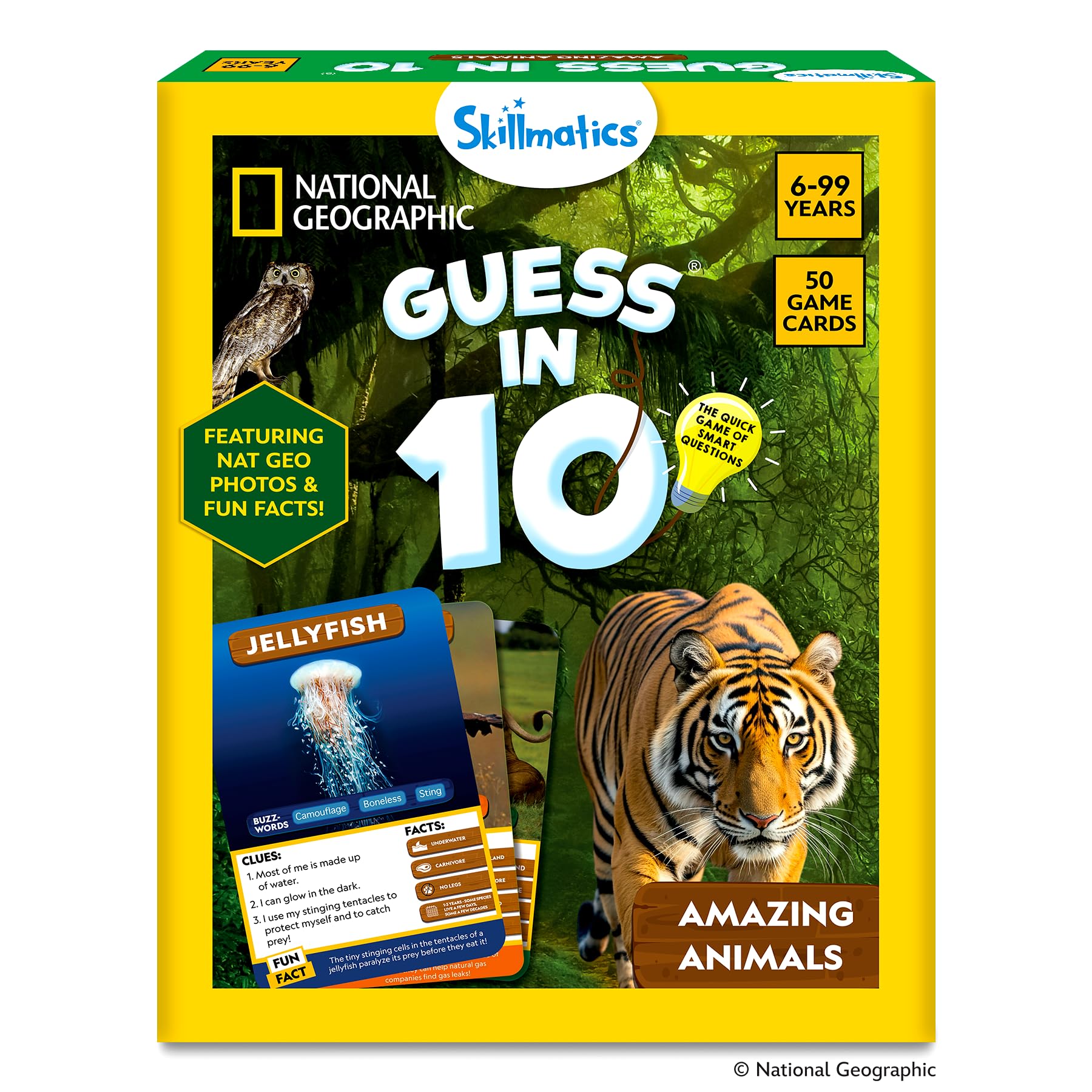 Skillmatics front box showing National Geographic Animals — great travel entertainment