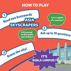 Skillmatics Guess in 10 Cities Clue Cards highlight clues to sharpen deduction.