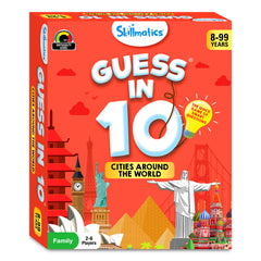 Skillmatics Guess in 10 Cities educational travel game develops geography awareness and critical thinking.