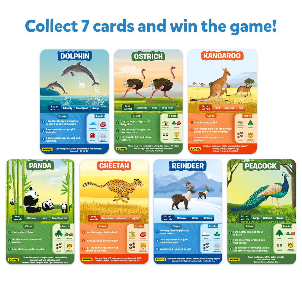 Skillmatics Guess in 10 Animal Planet player pieces support quick setup and play