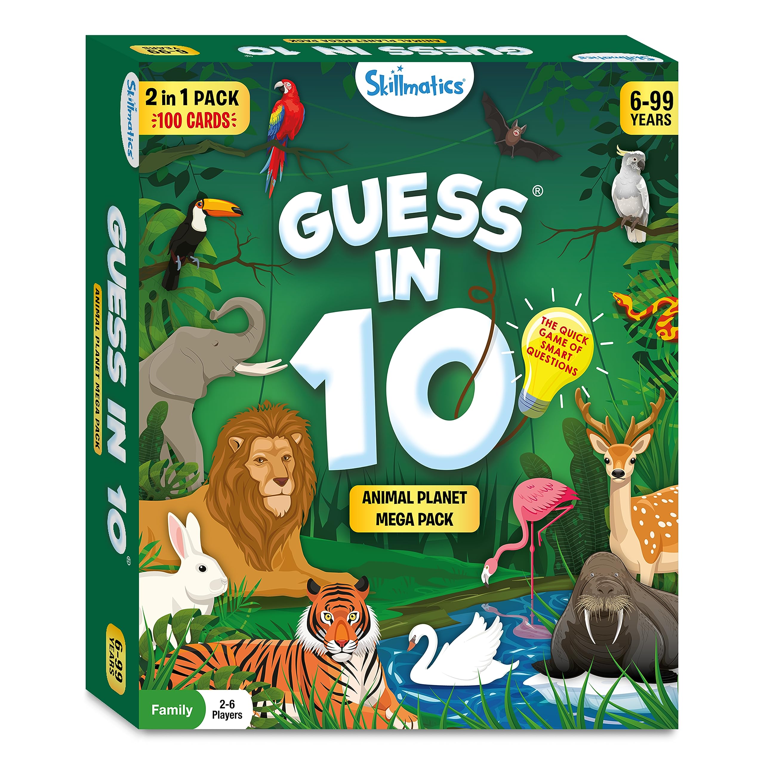 Skillmatics Guess in 10 Animals Megapack 20-minute playtime for busy evenings.