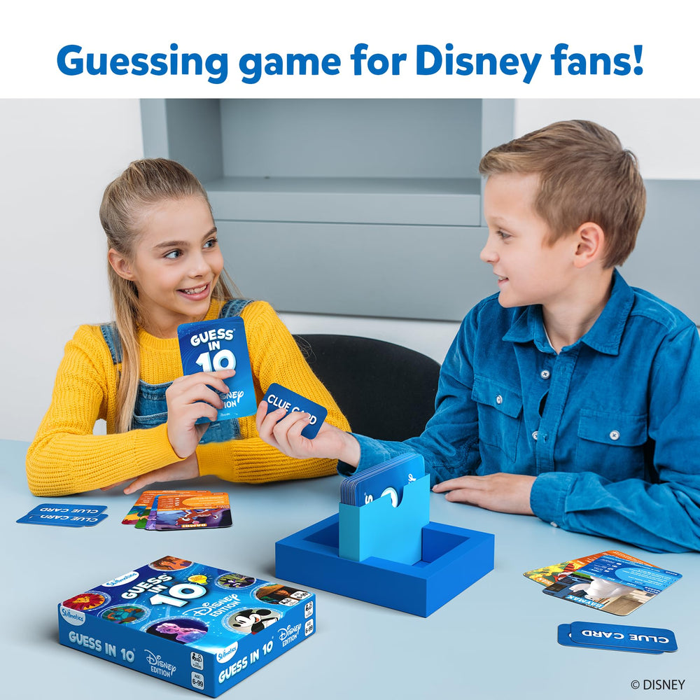 Skillmatics Guess in 10 Disney card holder keeps cards neat between rounds.
