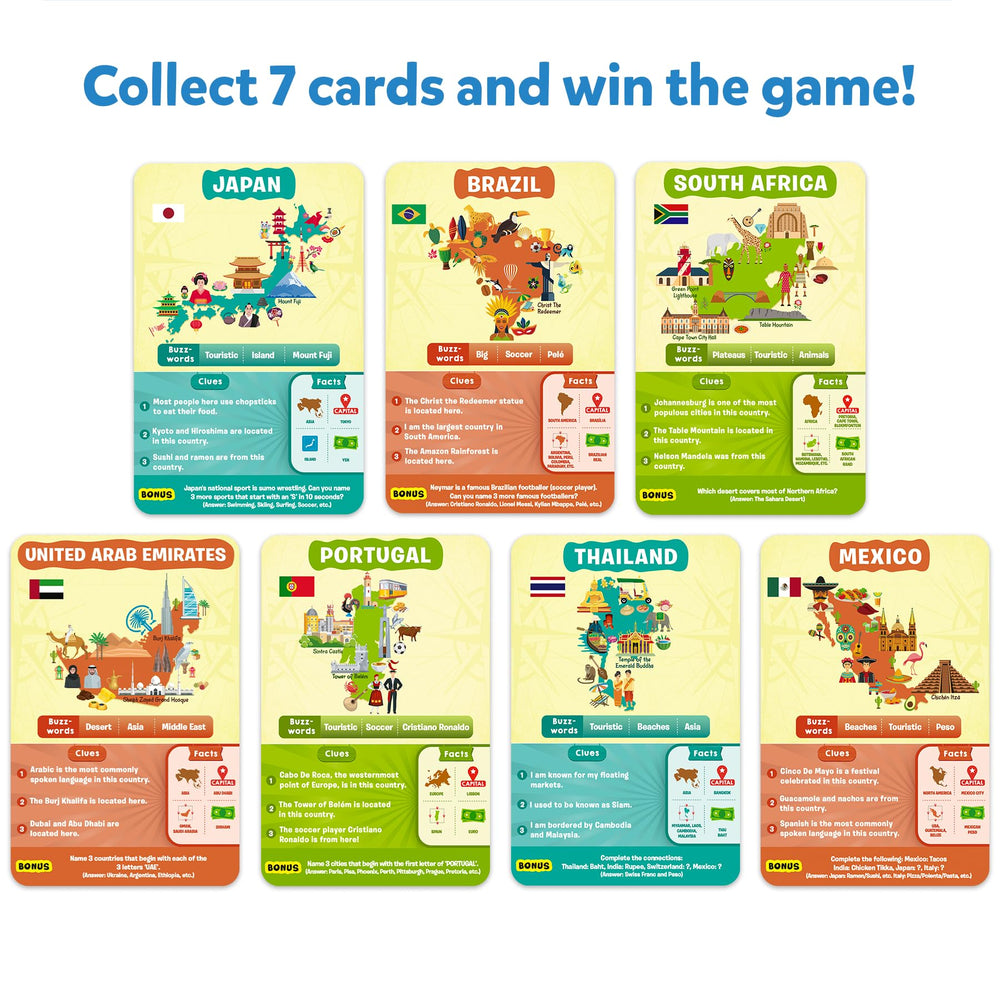 Players team up in Skillmatics Guess in 10 Countries for a lively family challenge.
