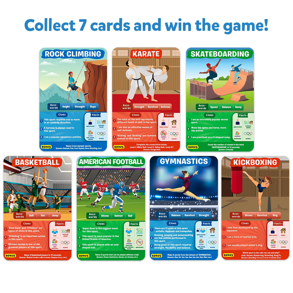 Skillmatics Guess in 10 Sports quick-play trivia promotes fast, engaging rounds.
