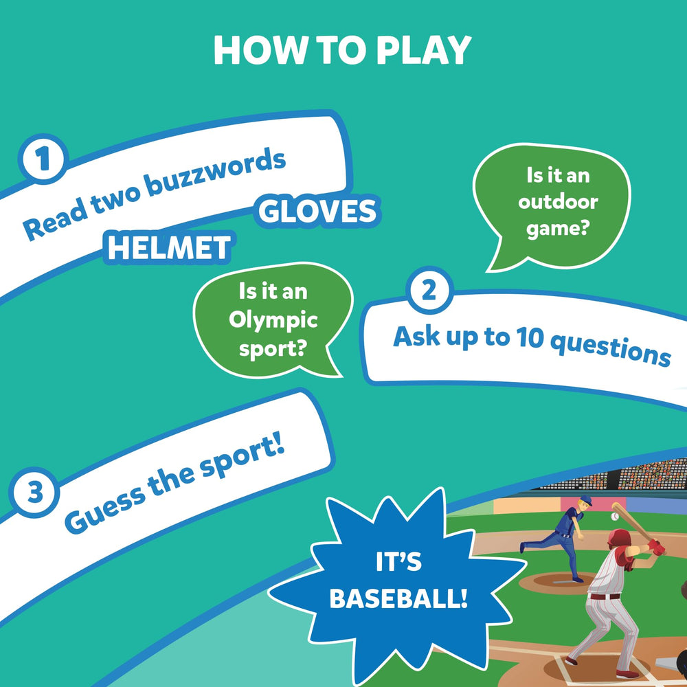 Skillmatics Guess in 10 Sports travel box keeps components organized on trips.