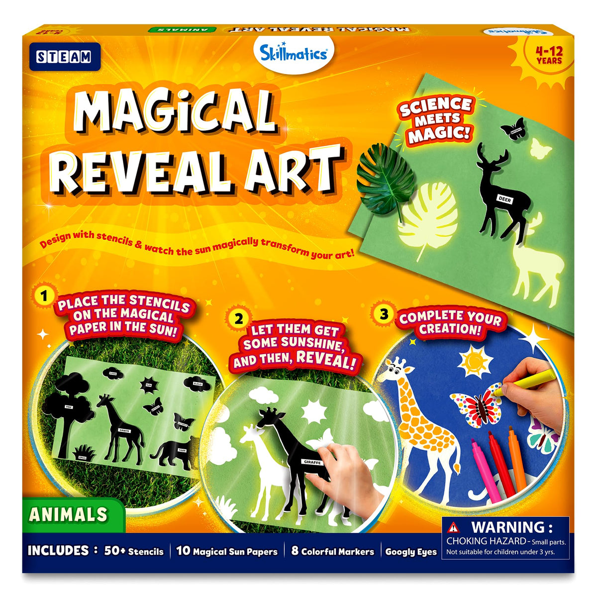 Skillmatics Paper Art Kit sun paper setup for light-based silhouettes.