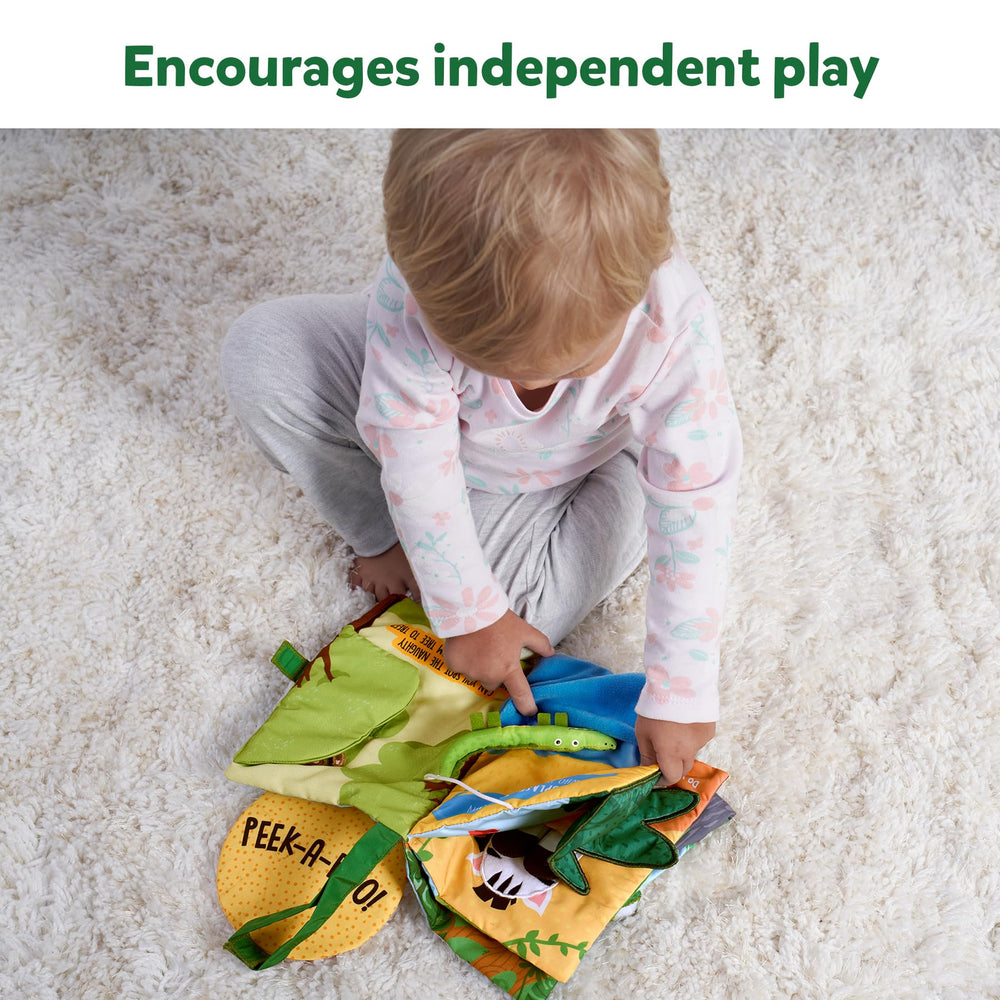 Skillmatics Peek-A-Boo Jungle Book movable animals spark curiosity.