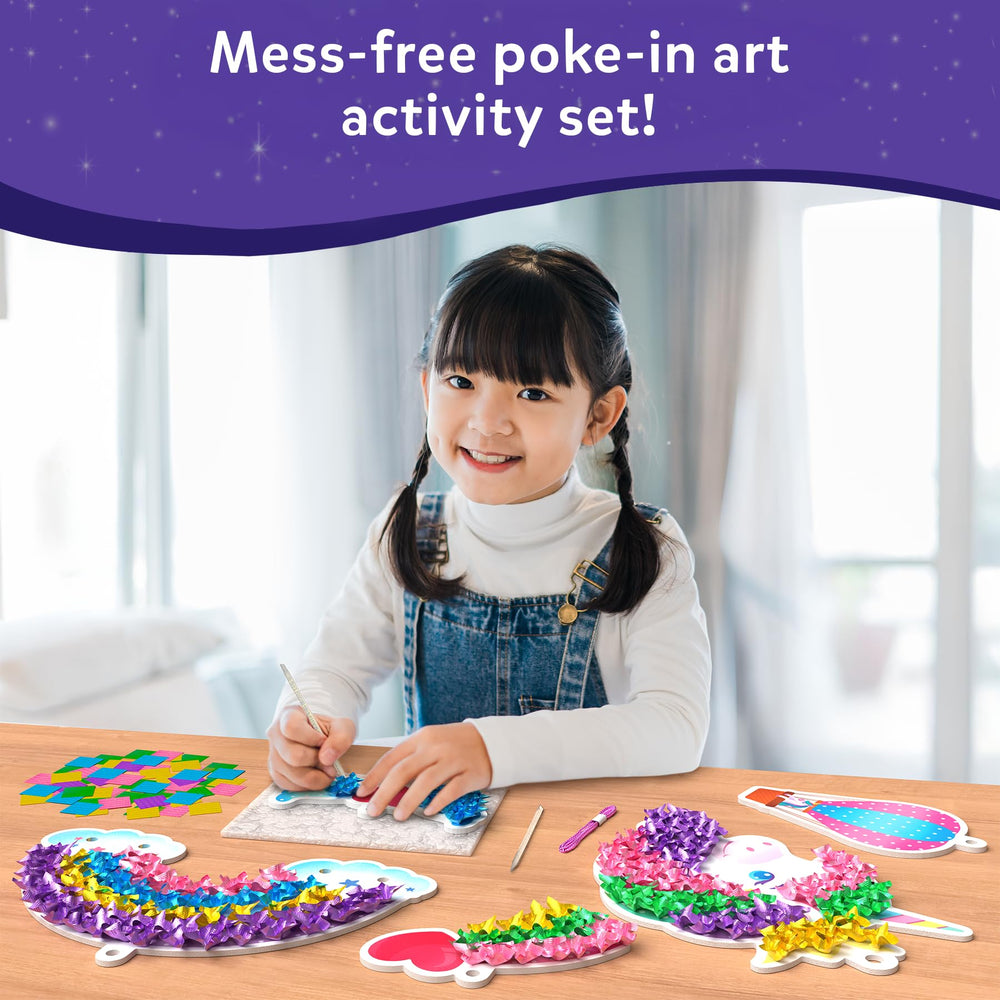 Skillmatics Poke-in Art fabric squares offer vibrant, mess-free decorating options